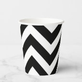 Zwart-wit Groot formaat Chevron Stripes Papieren Bekers (Achterkant)