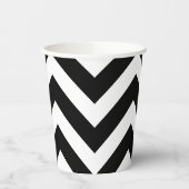 Zwart-wit Groot formaat Chevron Stripes Papieren Bekers (Links)