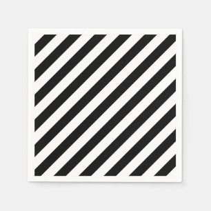 Zwart-wit Groot formaat Verticaal Stripes Papier Servet