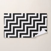 Zwart-wit Groot Grootte Diagonale Chevron Bad Handdoek (Handdoek)