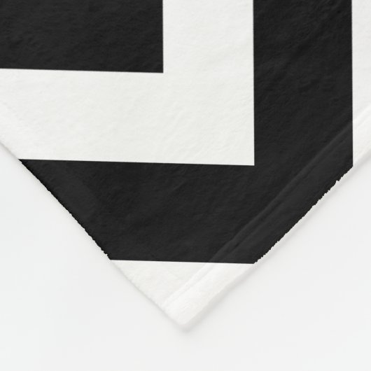 Zwart-wit Groot Grootte Horizontale Chevron Fleece Deken (Hoek)