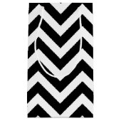 Zwart-wit Groot Grootte Horizontale Chevron Klein Cadeauzakje (Voorkant)