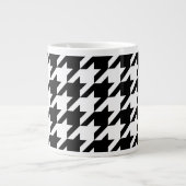 Zwart-wit, groot houndstoothpatroon extra grote beker (Voorkant)