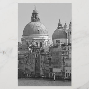 Zwart Wit Groot Kanaal Venetië Italië Reizen Briefpapier