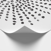 Zwart-wit groot stippatroon cadeaupapier (Hoek)