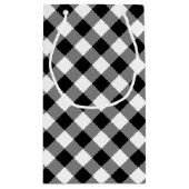 Zwart-wit Grote Grootte Diagonal Gingham Checks Klein Cadeauzakje (Achterkant)