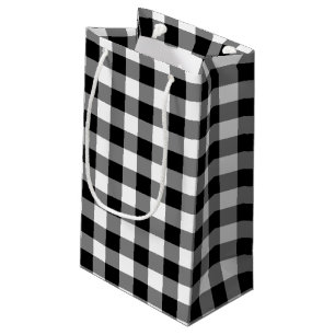 Zwart-wit Grote Grootte Gingham Checks Klein Cadeauzakje