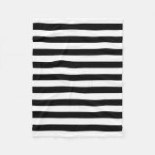 Zwart-wit Grote Grootte Horizontale Strepen Fleece Deken (Voorkant)