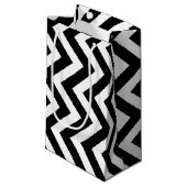 Zwart-wit Grote Grootte Verticale Chevron Klein Cadeauzakje (Voorkant Gekanteld)