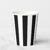 Zwart-wit Grote Grootte Verticale Strepen Papieren Bekers (Achterkant)