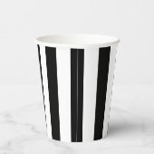 Zwart-wit Grote Grootte Verticale Strepen Papieren Bekers (Rechts)
