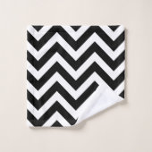 Zwart-wit Grote horizontale Chevron Stripes Bad Handdoek (Wasdoekje)