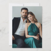 Zwart-wit Grote Kalligrafie - Fotobruiloft Kaart (Achterkant)