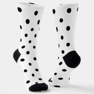 Zwart-wit grote polka stippen sokken