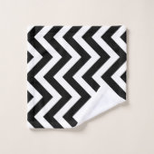 Zwart-wit Grote Verticale Chevron Stripes Bad Handdoek (Wasdoekje)