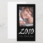 Zwart-wit Grundge stijl afstudeeruitnodiging (Voorkant / Achterkant)