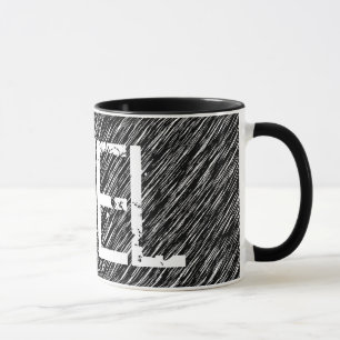 Zwart-wit Grunge Brandstof Mok
