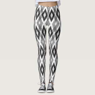 Zwart-wit Grunge Harlekijnpatroon Leggings