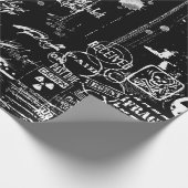 Zwart-wit grunge inpakpapier (Hoek)