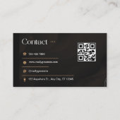 Zwart-wit haar QR-code naamkaartje (Achterkant)