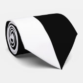 Zwart-wit half en half 50/50 Ying Yang Life Stropdas (Opgerold)