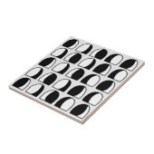 Zwart-wit halfcirkel geometrisch patroon tegeltje (Zijkant)