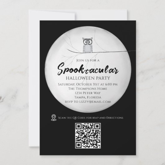 Zwart-wit Halloween feest spooktacular Kaart (Voorkant)