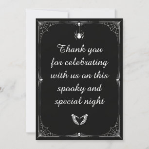Zwart-wit Halloween Gothic bruiloft uitnodiging