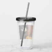 zwart-wit Halloween Kitten Acryl Drinkbeker (Achterkant)
