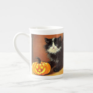 zwart-wit Halloween Kitten Porselein Kop