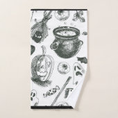  zwart-wit halloween patroon bad handdoek (Handdoek)