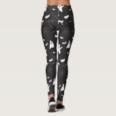 Zwart-wit halloween patroon leggings (Achterkant)
