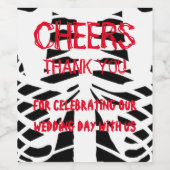 zwart wit halloween rib wijn mousserende wijn labe wijn etiket (Enkel label)