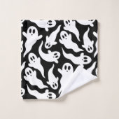 Zwart-wit Halloween spookpatroon Bad Handdoek (Wasdoekje)