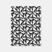 Zwart-wit Halloween spookpatroon Fleece Deken (Voorkant)