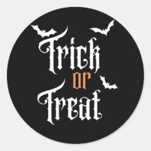 Zwart-wit Halloween Trick or treat Sticker