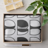 Zwart-wit halve cirkel geometrisch tissuepapier (Geschenk)