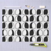 Zwart-wit halve cirkel geometrisch tissuepapier (Craft)