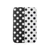 Zwart Wit Halve Kleur Split Inverse Polka Dots Badmat (Voorkant Verticaal)