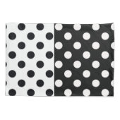 Zwart Wit Halve Kleur Split Inverse Polka Dots Kussensloop (Achterkant)