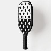 Zwart Wit Halve Kleur Split Inverse Polka Dots Pickleball Paddle (Links)