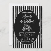 Zwart-wit Hand Getrokken bruiloft Uitnodiging (Voorkant)