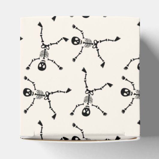 Zwart-wit Hand getrokken Skelet Halloween Bedankdoosjes (Bovenkant)