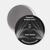 Zwart-wit Hand Xray vormt Hart Magneet (Voorkant / Achterkant)