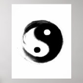 Zwart-wit Handbeschilderd Yin Yang Poster (Voorkant)