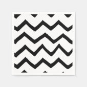 Zwart-wit handgeschreven Chevron Pattern Servetten (Voorkant)