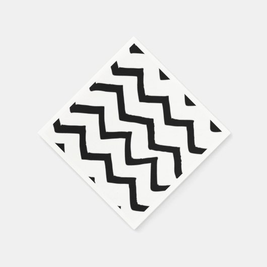 Zwart-wit handgeschreven Chevron Pattern Servetten (Hoek)