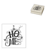 Zwart-wit handgetekend Home Sweet Home Quote Rubberstempel (Gestempeld)