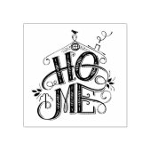 Zwart-wit handgetekend Home Sweet Home Quote Rubberstempel (Afrduk)