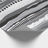 Zwart-wit handgetekend patroon cadeaupapier (Hoek)